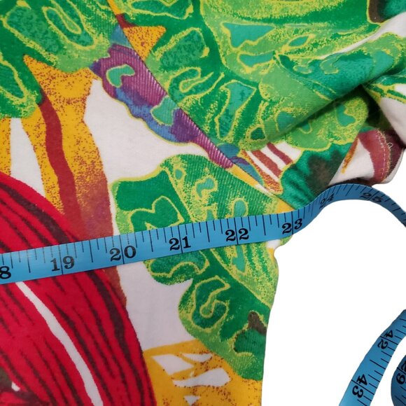 Chicos XXL Vibrant Tropical Retro Leaf Print Top Multicolor T-Shirt NWOT - Picture 8 of 11